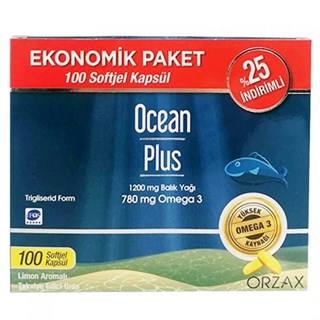 Orzax Ocean Plus Limon Aromalı Takviye Edici 100 Kapsül | Ekonomik Paket - Orzax
